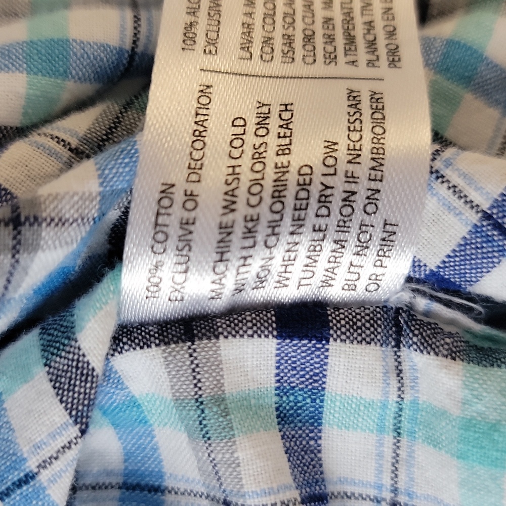 U.S. Polo Assn Men’s Plaid Button‑Down Shirt Blue White Gray Short Sleeve Sze 2X - Picture 7 of 10